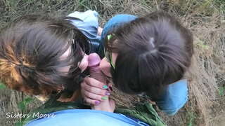 Ao aire libre Boquete, Cum boca, Cum bico - eu estou compartindo o meu Marido coa miña StepSis, mamar marido galo - POV 3some bj StepSisters Moore