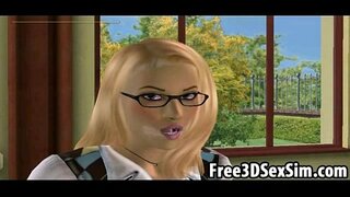 Mainit na 3D grupo ng isang itim nene masikip